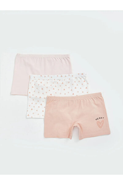 LC Waikiki LCW Kids Ekru Baskılı Kız Çocuk Boxer 3'lü