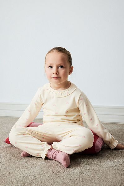DeFacto Baby-Pyjama-Set für Mädchen mit Regenbogen-Aufdruck – langärmlig, elastische Taille oben, langer Boden E1535a525sp