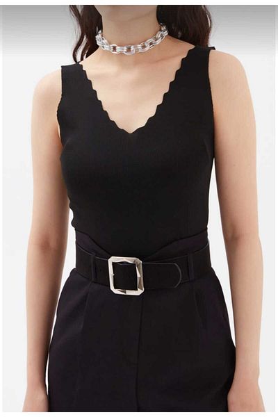 Mrs.idea Women's Ladder Collar Slim Knitwear Undershirt