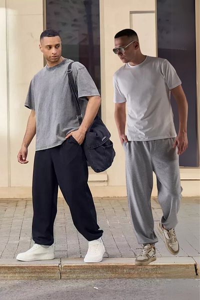 vladivosto 2 Thread Summer Large Size Loose Fit Oversize Oversize Sweatpants with Elastic Legs