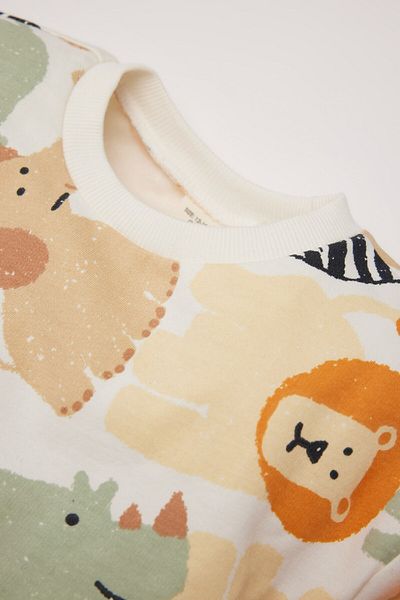 DeFacto Baby Boy Crew Neck Animal Print Sweatshirt D9587A525Sp