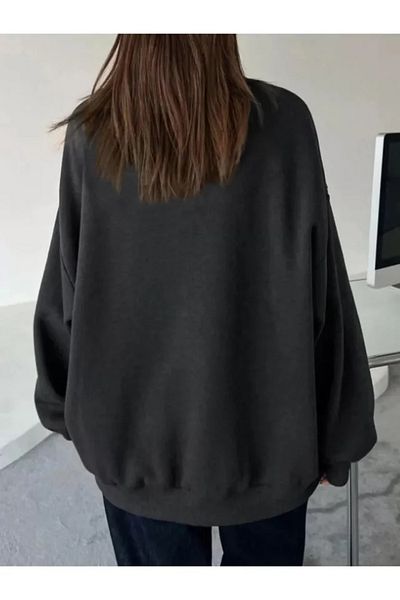 modaserdem Sweat negru simplu cu gât crew