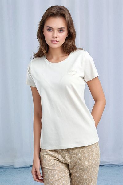 Pierre Cardin Set pijamale din viscoză cu model cu mâneci scurte pentru femei Q0P1K1C2K