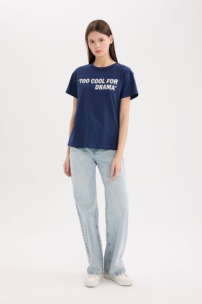 DeFacto Regular Fit Crew Neck Printed Short Sleeve T-Shirt D9605Ax25Sm