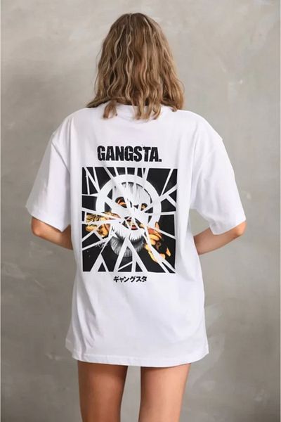 modaserdem Tricou cu imprimeu oversize unisex alb