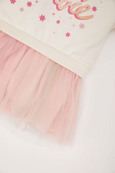 DeFacto Baby-Mädchen-Barbie-Langarm-Tüllkleid D9584A525SP