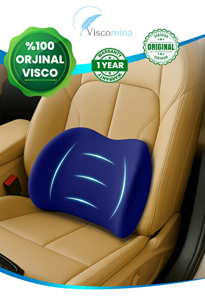 Viscomina Ortopedik Araç Bel Yastığı Sırt Minderi Ortopedik Araç Minderi LACİVERT RENK