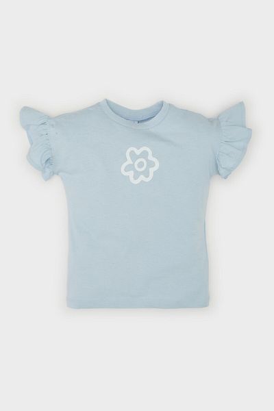 DeFacto Baby Girl Crew Neck Floral Short Sleeve T-Shirt Z9212A225Sm