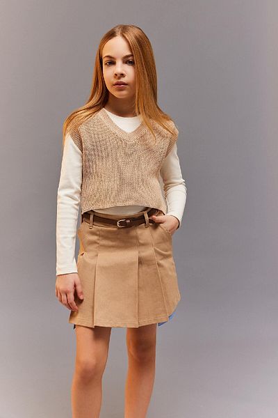 DeFacto Κοριτσίστικη φούστα με ζώνη πλισέ Gabardine D9221a825sm