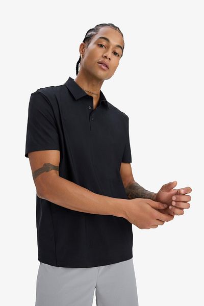 DeFacto Fit Stretch Fabric Standard Fit Sportsman κοντομάνικο μαύρο μπλουζάκι πόλο D9244ax25sp