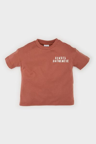 DeFacto Baby Boy Crew Neck Printed Short Sleeve T-Shirt D7910A525Sm