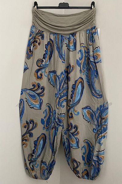 AYASOFYA OTANTIK Women's Italian Mink Baggy Trousers, with Waist and Leg Sequence Elastic
