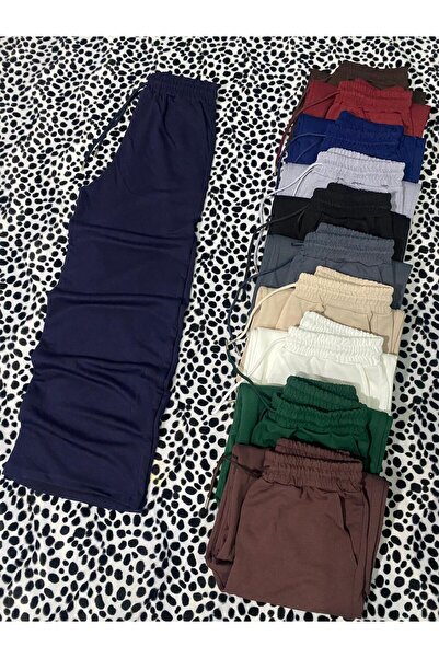 DÜVEN بنطال رياضي واسع الساق باللون الأزرق الداكن وواسع الساق