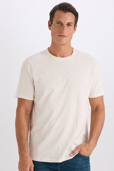 DeFacto Nové jednoduché tričko s krátkým rukávem Regular Fit Crew Neck E1091Axns