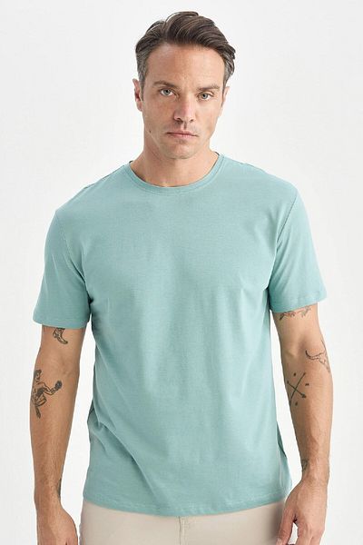 DeFacto Noul tricou de bază cu mânecă scurtă, cu decolteu rotund, cu croiala normală E1091AXNS