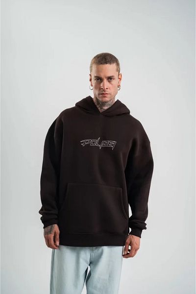 modaserdem Unisex Φούτερ με κουκούλα με τρεις κλωστές - Καφέ