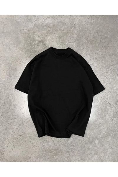 modaserdem Μαύρο μπλουζάκι Unisex Oversize Crew Neck