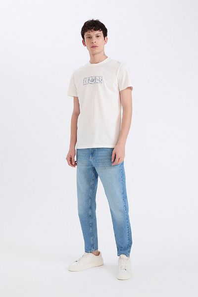 DeFacto 100% Cotton Slim Fit Slim Fit Crew Neck Printed Short Sleeve T-Shirt D9356Ax25Sp