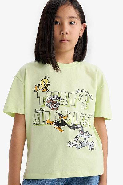 DeFacto Girls Looney Tunes Relax Fit Crew Neck Short Sleeve T-Shirt E0868A825Sm
