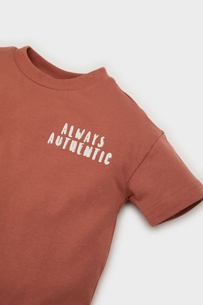 DeFacto Baby Boy Crew Neck Printed Short Sleeve T-Shirt D7910A525Sm