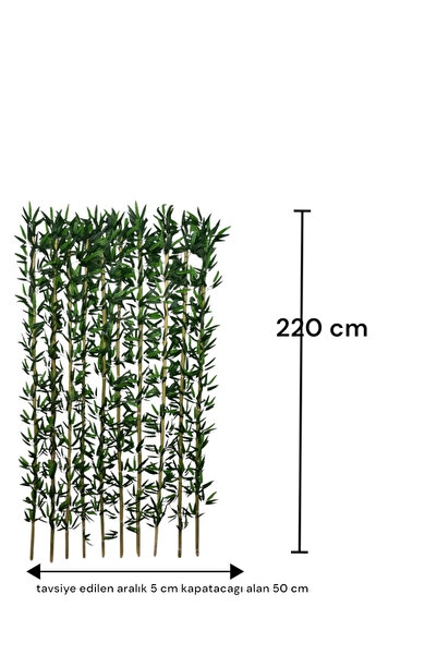 ERHAN FLOWERS ÇİÇEK & DEKORASYON 220 cm yapay bambu dogal govde yogun yaprak
