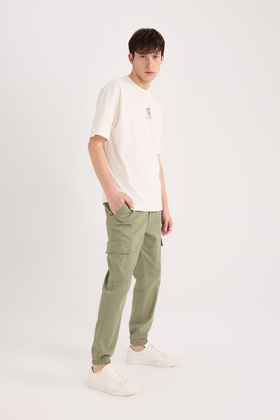 DeFacto Παντελόνι Jogger Gabardine - Ελαστική μέση, τσέπη Cargo και ελαστικό πόδι E1037ax24wn