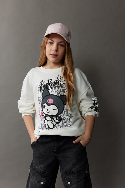 DeFacto Girl's Kuromi Oversize Wide Fit Crew Neck Sweatshirt D8834A825Sp