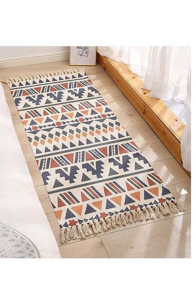 ALMUFARREJ Black & White Hand Woven Rug