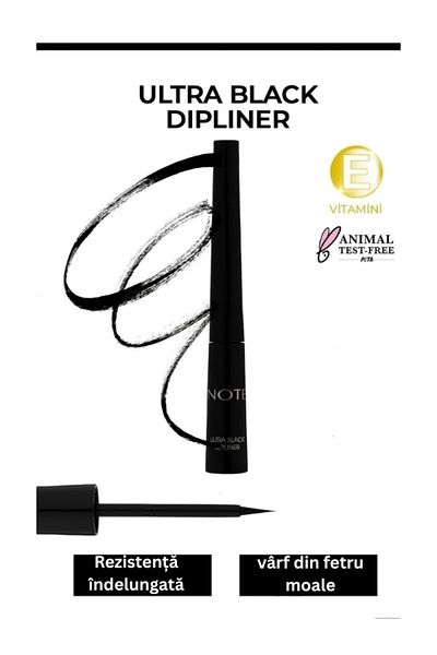 NOTE Dipliner Ultra Black cu Vârf Peniță – Negru