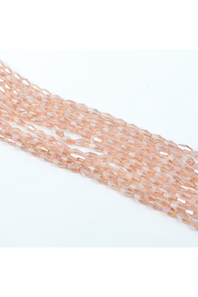 yfhobi 1 Dizi ( 60-65 Adet ) - 4x8 mm Arpa Mekik Kristal Cam Boncuk Dizisi, Ş...