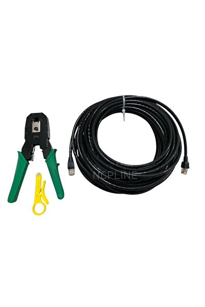 EYE PC 20 Metre Cat6 Ket 6 Iç Ortam Internet Modem Arası Kablo ve Sıkma Pense...