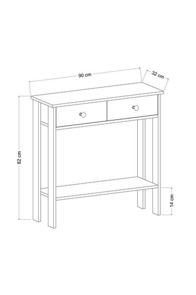 Home Mandosi Mobilya Çift Çekmeceli Antrasit Gold Kulp Dresuar