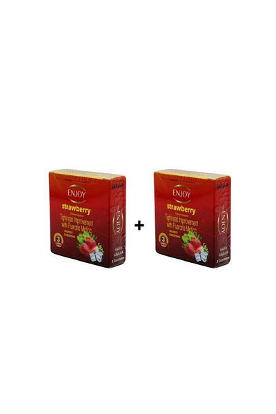 Enjoying Enjoy 3 Strawberry Flavored Condoms - Red