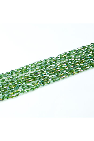 yfhobi 1 Dizi ( 60-65 Adet ) - 4x8 mm Arpa Mekik Kristal Cam Boncuk Dizisi, Ş...