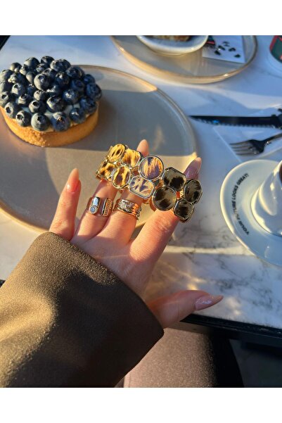 luxyansımalar Leopar Lastikli Kelepçe Bileklik