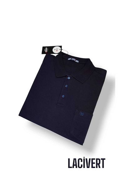 Ünal Giyim Tricou din bumbac de mărime mare - cu buzunare și guler, 2xl, 3xl, 4xl, 5xl, 6xl