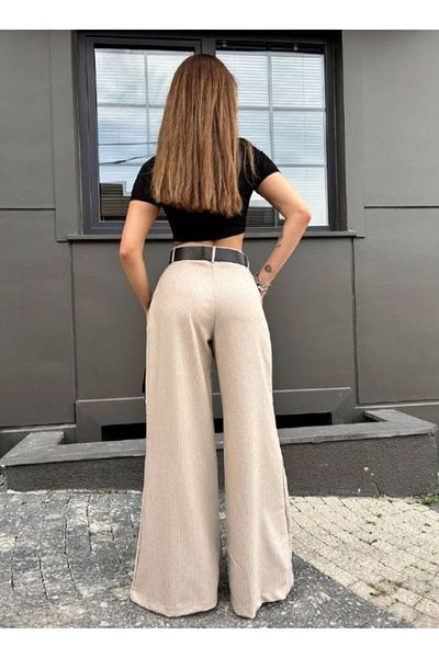 DENİKK TREND ΡΙΓΕ ΠΟΛΥΒΙΣΚΟΣ ΥΦΑΣΜΑ ΖΩΝΗ ΠΑΝΤΕΛΟΝΙ PALAZZO - ΠΑΝΤΕΛΟΝΙ ΠΟΛΥΒΙΣΚΟΣ ΜΕ ΡΙΓΑ