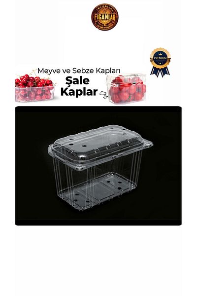figanlar ambalaj Deep Plastic Lid Fruit and Vegetable Preservation Storage Container (Shale) Container 1000 Gr 10 Pcs