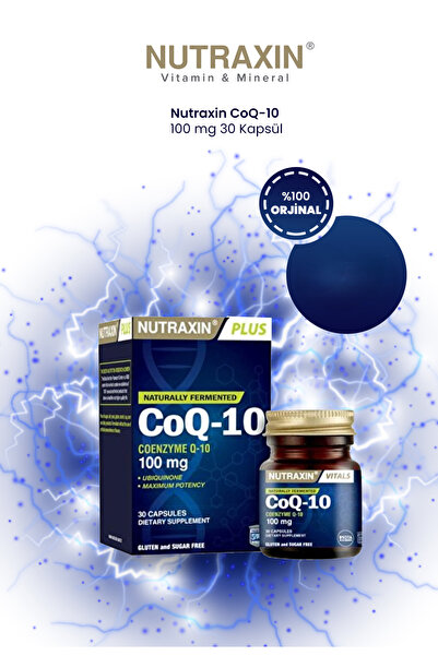 Nutraxin Koenzim Q10 100 Mg Takviye Edici Gıda 30 Yumuşak Kapsül - Coenzym, Coq10