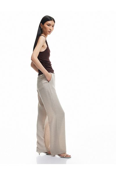 Koton New Season Waist Tie Elastic Pocket Wide Leg Trousers
