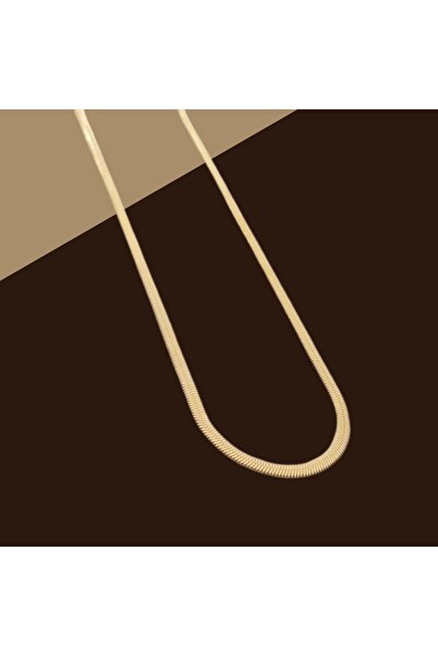 nokteria Çelik İtalyan Kolye Gold 45cm – Suya Dayanıklı, Kararmayan 316L Pasl...