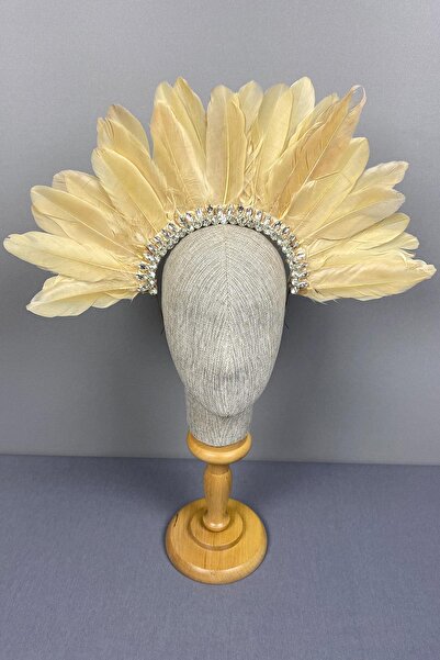 Limelia تاج دالي ستوني من الريش والحناء، إكسسوار زفاف أنيق للمناسبات الخاصة، ...