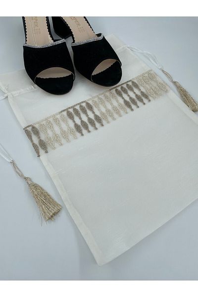 Lurji Dowry Bundle Elegant Guipure Detailed Lazio Shoe Bag Stylish and Natural Protection for Shoe Laundry