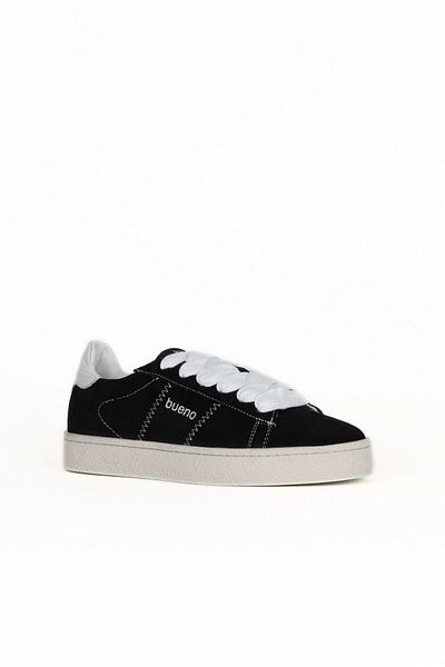 Bueno Shoes Pantofi sport pentru femei din piele intoarsa neagra 16wa8213