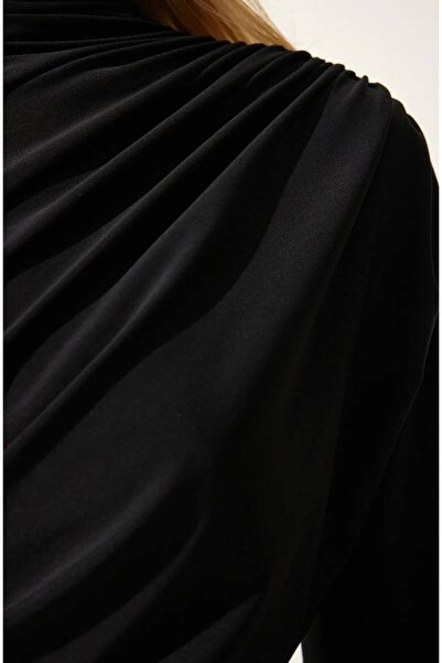 Birru Butik Kadın Balıkçı Yaka Drapeli Sandy Bluz