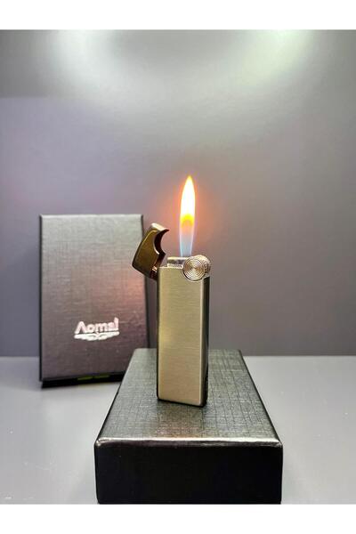 AOMAİ Zippo Tarz Slim Model Gazlı Ve Taşlı Çakmak