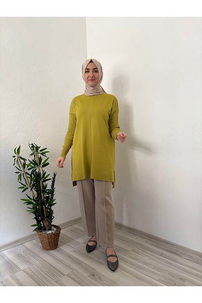 Marjita Basic Mercerized Cold Thread Hijab Tunic - Oil Green