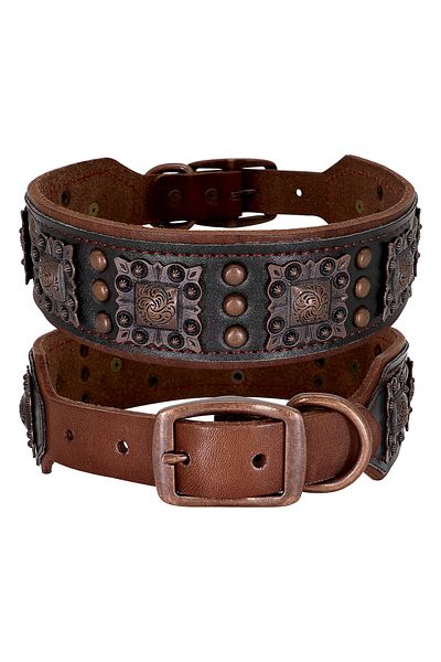 Choice XL black Cool Spiked Dog Collar For Medium Large Dogs Genuine Leather Pitbull Bulldog Adjustable Pet