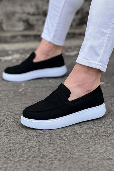 MR RZN STORE Black Suede Men's Casual Shoes