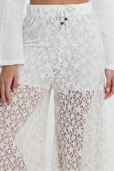 TCT TEKSTİL Women's Trousers - Lacy Star Pattern Shalwar Trousers - 2140